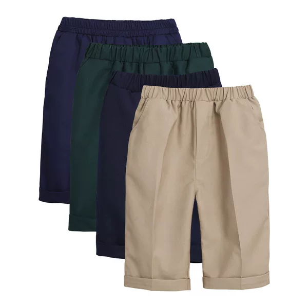 Children's Summer School Uniform Shorts, Suit Pants, Five-Point Pants, Elastic Waist, Boys' Plaid Pants, Elementary School Students' Casual Summer Wear