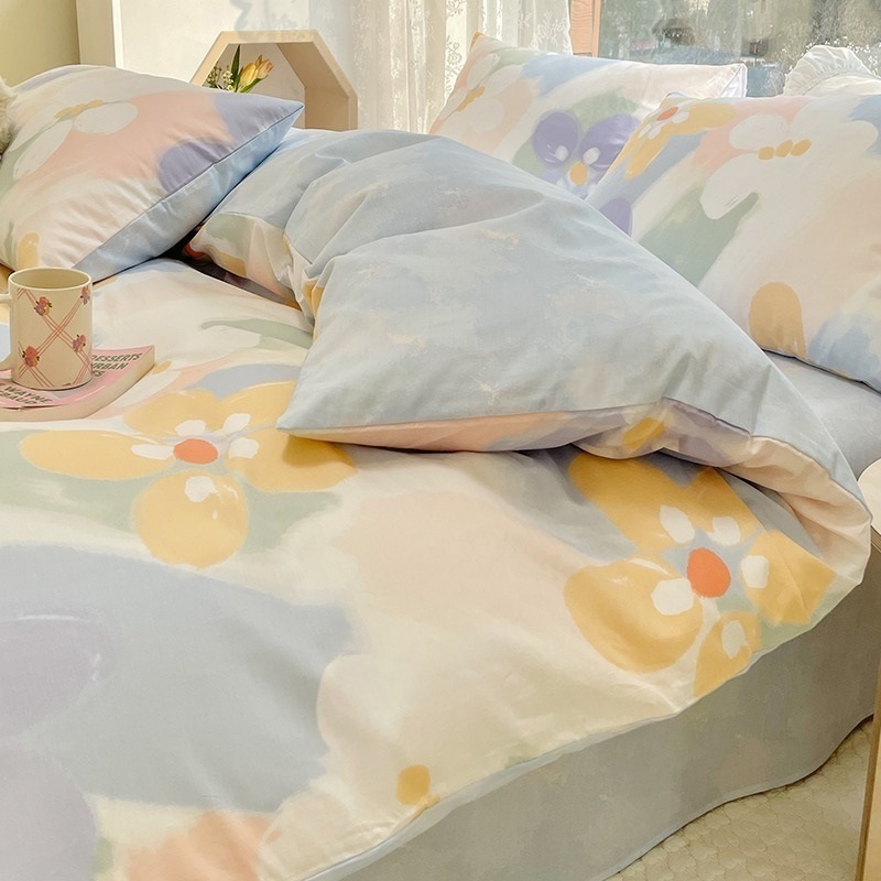 プリンセス風純綿100ベッド4点セット純綿子供カバーカバー女の子ベッド用品寮シーツ3点セット4|undefined