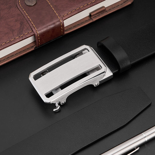 Men's Genuine Leather Stainless Steel Toothless Inner Wearing Pants Belt Top Layer Cowhide High-end Business No Leakage Tail Belt