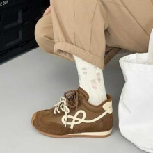 真皮防滑橡胶底加绒阿甘鞋女秋百搭休闲运动跑步鞋女鞋61d6036-3