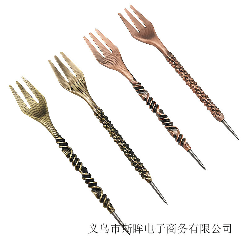 Cross-border source hookah accessories hookah fork leather case packaging plus needle two-in-one fork hookah