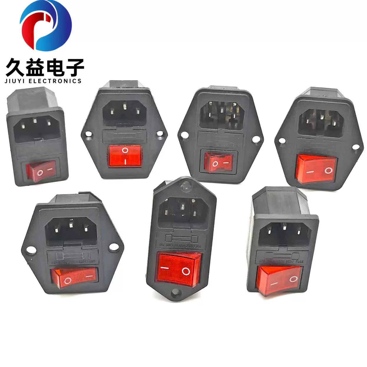 AC304 303 301 305 三合一连体插座系列带保险丝 卡式 带固定孔