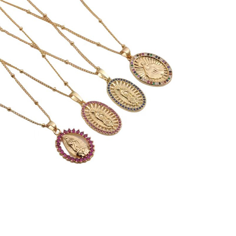 retro copper zircon variety of cross Maria pendant necklace wholesalepicture17