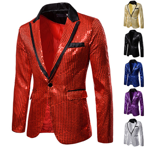 Men's Suit Sparkling Performance Dress Suit Nightclub Men's Attire Host MC Studio Coat Western Suit XZ58