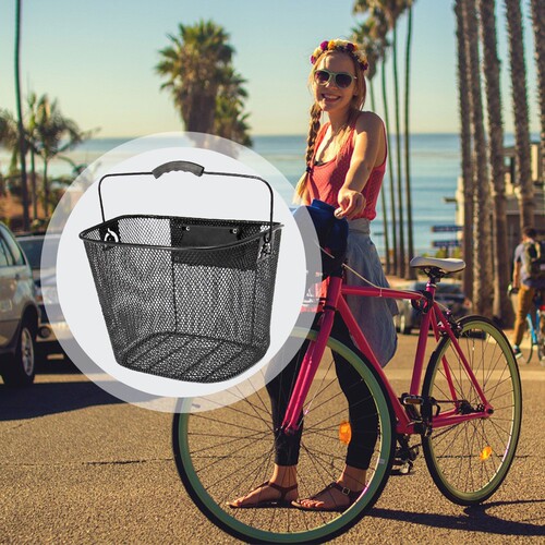 Bicycle front basket quick-detachable basket folding bicycle student schoolbag basket vegetable basket pet basket front basket