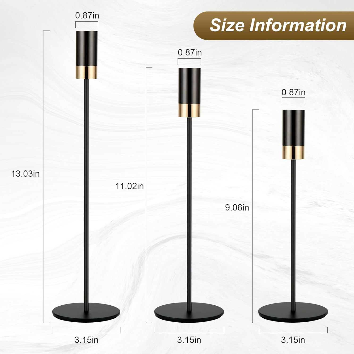 Candelaria de dos colores electrodeposición metálica europea decoración de escritorio vela de cena sala de modelo ventana decoración de propósitos de boda