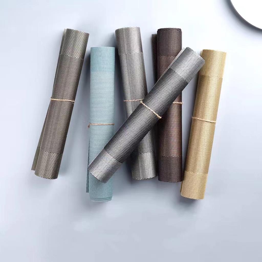 Sencillo PVC mantel de estilo europeo rectangular Western food mat posavasos anti-scald Tazón estera de aislamiento placa