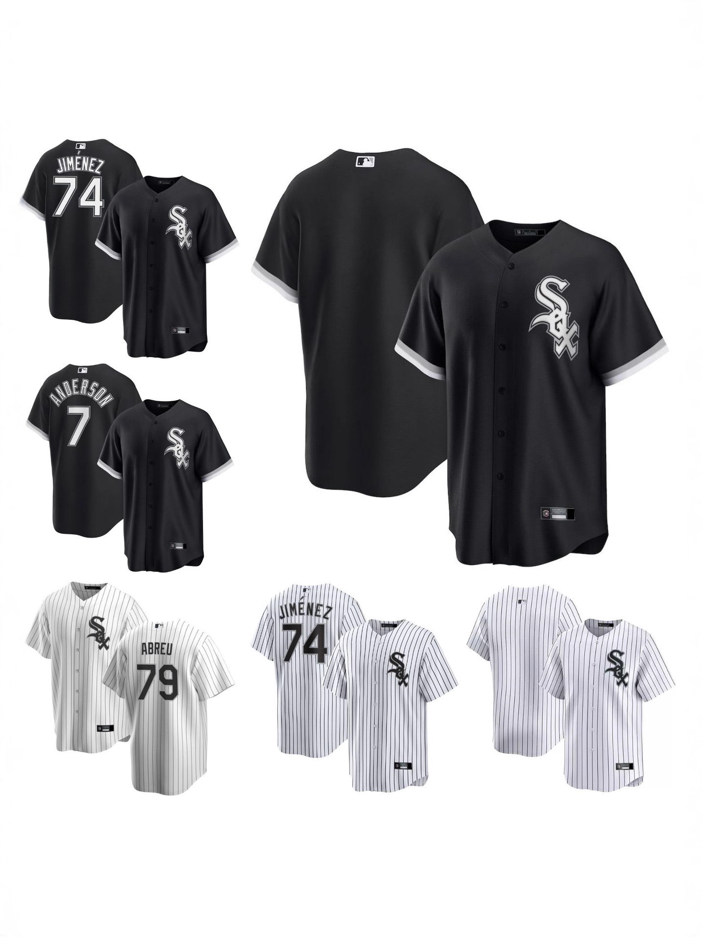 2025 MLB New Short-Sleeve Baseball Jersey White Sox Team (In Stock)