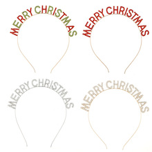 欧美新款时尚字母发箍发饰 MERRY CHRISTMAS 圣诞节头饰装扮现货