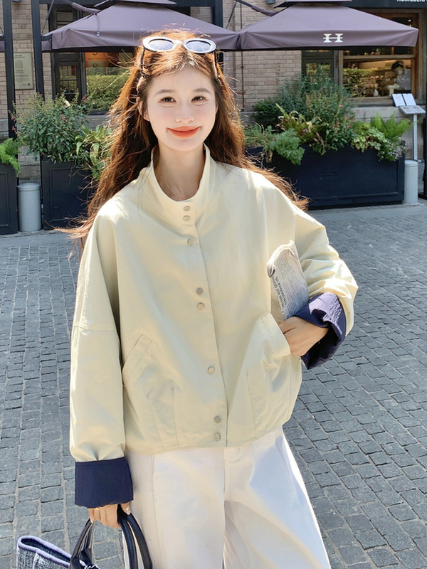 今年流行外套女小个子2025秋装新款超好看上衣立领工装夹克潮百搭|undefined