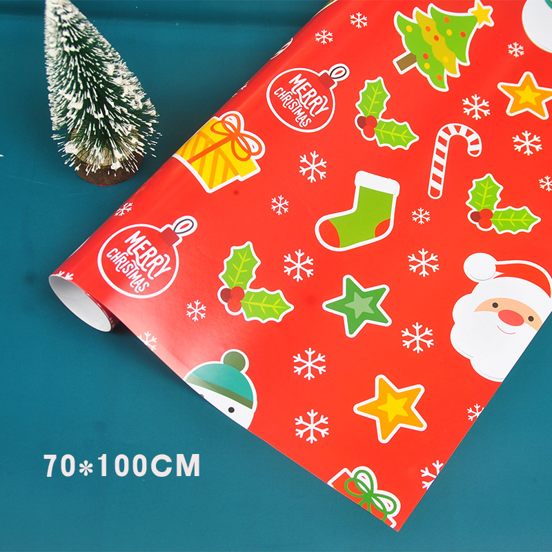 Fábrica en stock venta al por mayor 70x100cm gran tamaño Navidad papel de regalo flores Amazon cumpleaños papel de regalo