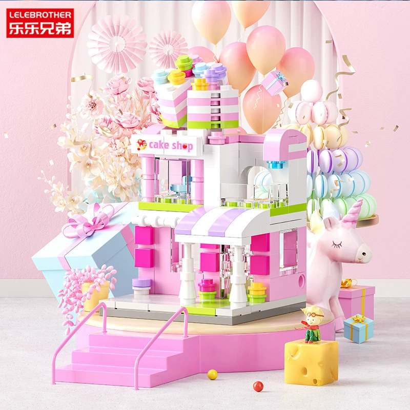 Брат, маленький конструктор, городские здания для мальчиков и девочек, игрушка, подарок на день рождения, оптом