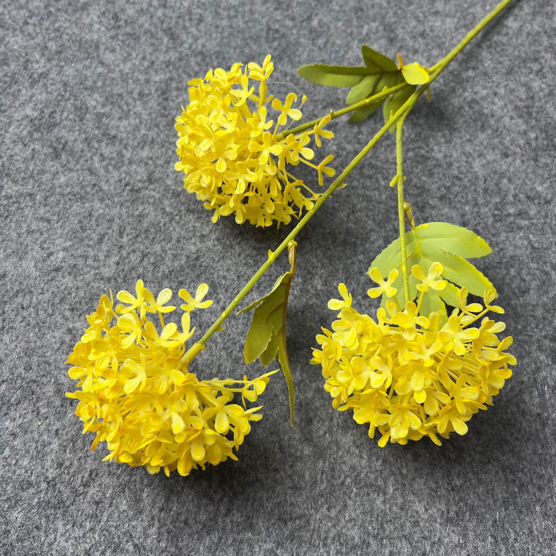 Wooden hydrangea bright yellow