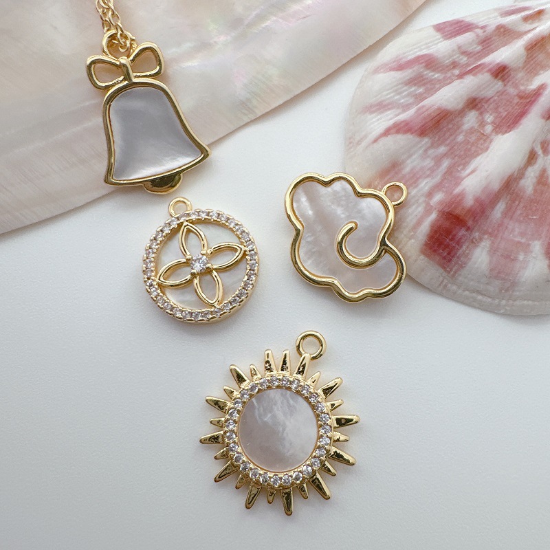 6g Weight Pendant Jewelry Making Type Diameter 10mm Jewelry Making Size Shell Inlay Material DIY Jewelry Accessories Classification 1 Piece Quantity Copper Material Clouds, Sun Pattern Plating, Inlay Design Classic Style Style 1 Piece Diameter 10mm Copper Shell Clouds Sun Pendant 10