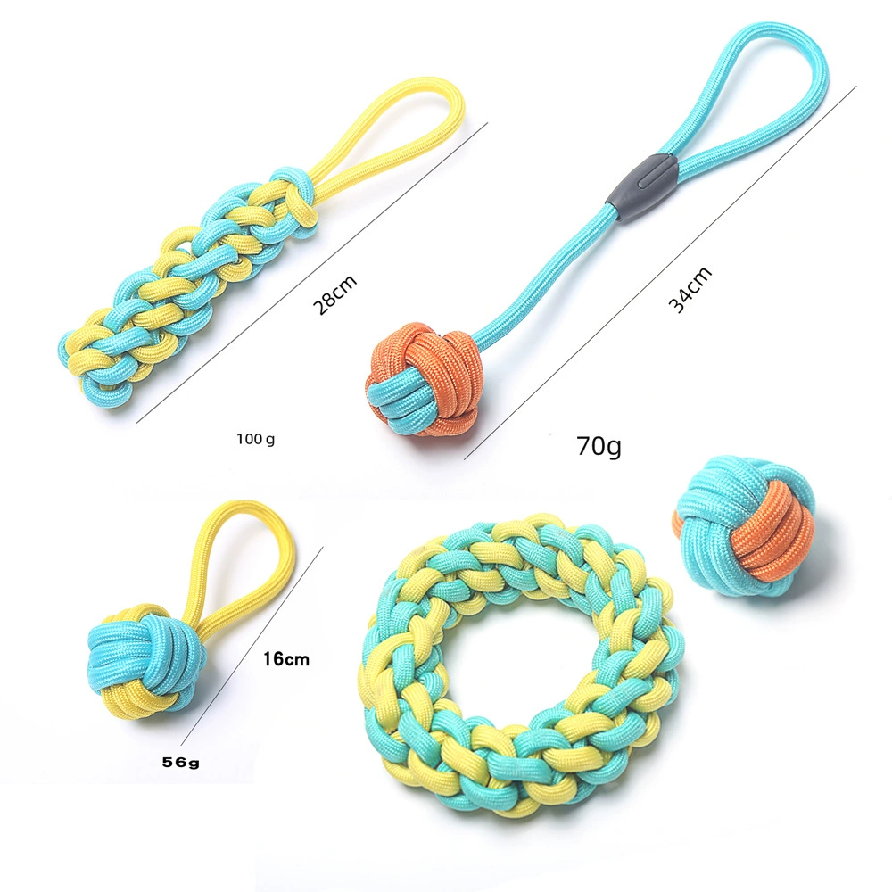 В наличии Amazon New Pet Постная веревка Игрушка Собака Молярная устойчивая к укусам Игрушка Мяч Игрушка для домашних животных Фрисби