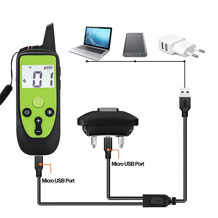 爆款亚马逊智能遥控训狗器大屏幕LED灯电击识别狗叫驱狗器项圈