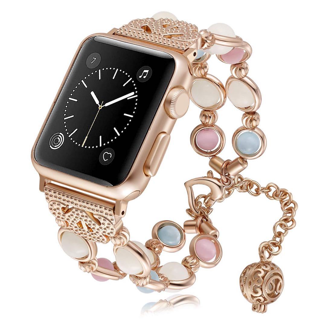Suitable for Apple Luminous Bead Watch Strap iWatch Se Luminous Jewelry Wristband 234567 Metal Stainless Steel