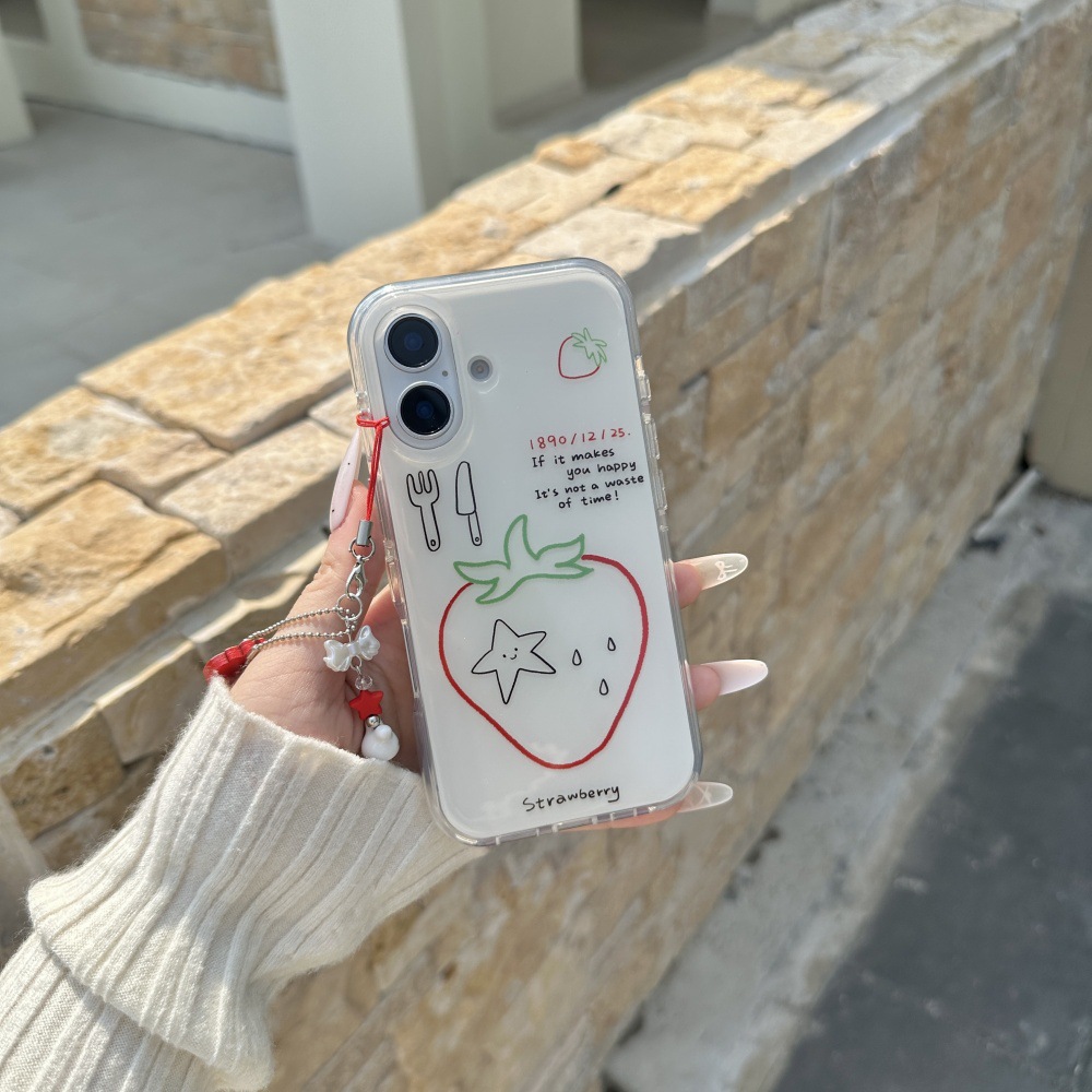 Línea interior simple fresa Inglés apta iphone16ProMax colgante 14 Apple 15P hembra 16 funda para teléfono móvil