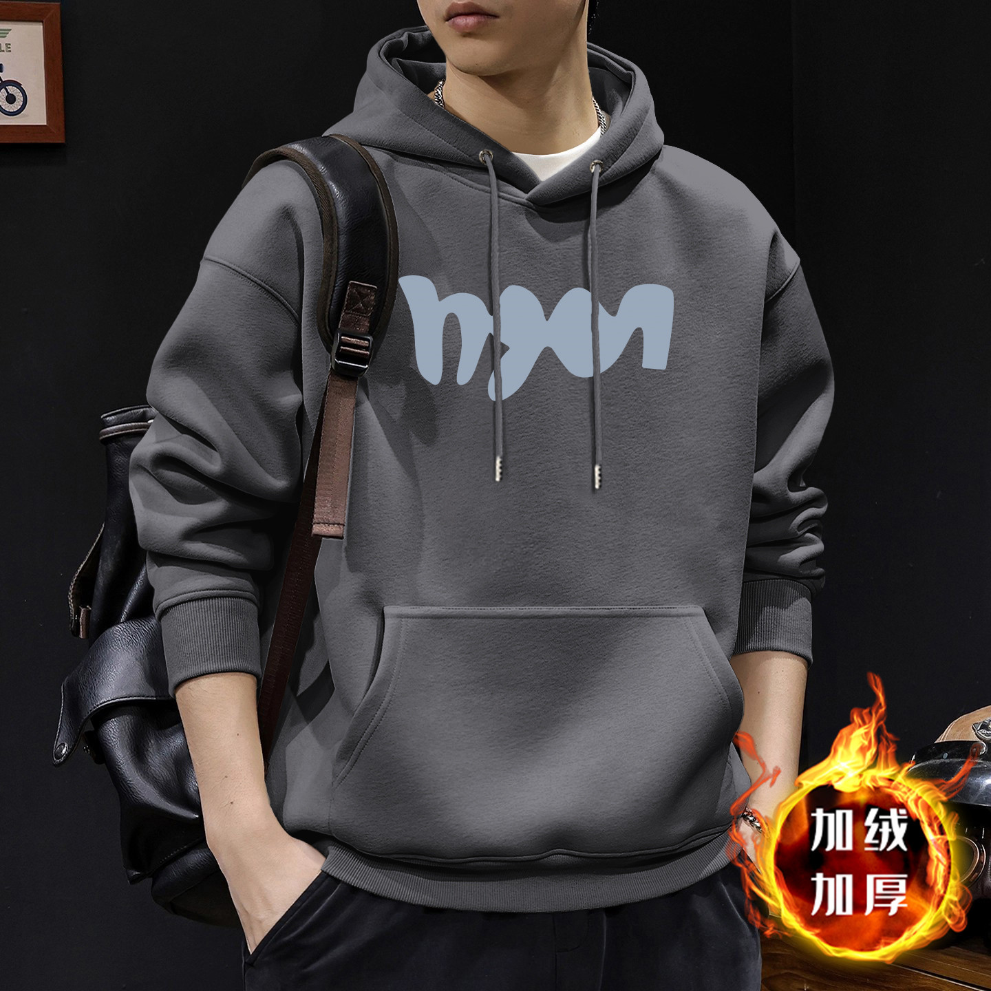 Nueva chaqueta con capuz para hombre otoño invierno pesado suelto oversize chaqueta retro americana para hombre
