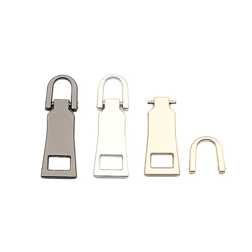 Removable metal zipper pull tab tool-free repair bag luggage coat clothing accessories zip lock pull drop