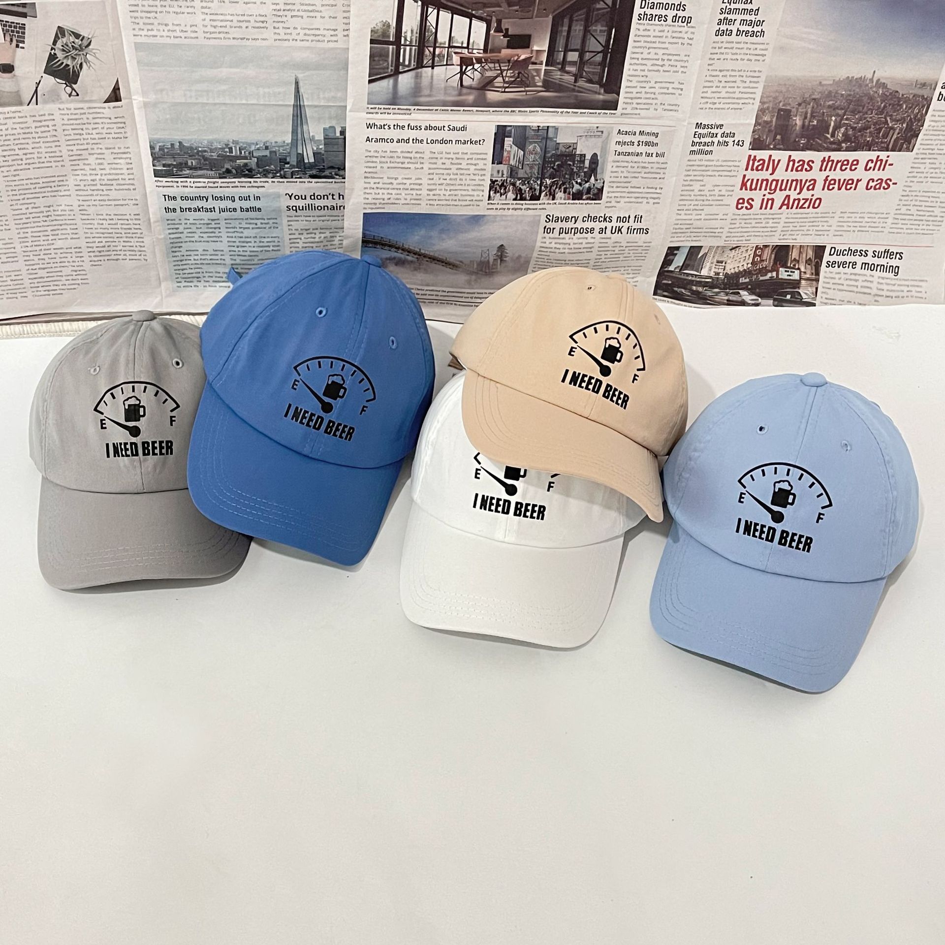 Unisex Soft top I NEED BEER printed baseball cap Spring/summer trend ins fashion hat shade casual everything_voghion.com