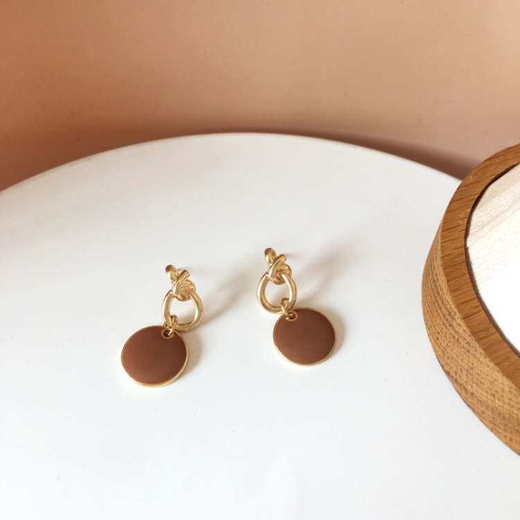 Simple Round Oil Drop Alloy Earrings Wholesale display picture 3