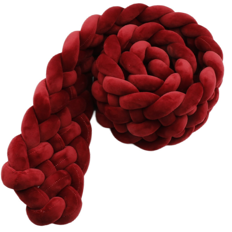 Cama de bebé tela cama cerca bolsa suave seis hebras trenzadas alta trenzada antichoque barrera de bebé grado madre