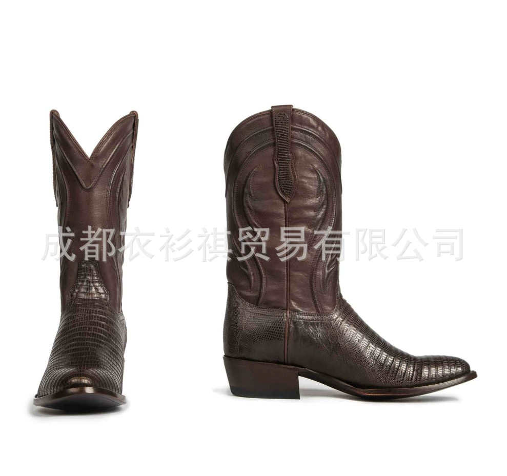 Трансграничная фабрика, внешняя торговля, Новые осенне-зимние мужские рыцарские сапоги с вышивкой в стиле ретро, большие размеры, 38-48 ярдов