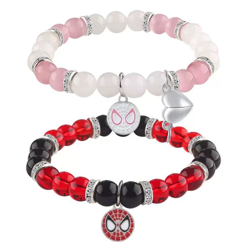 Cross-border Amazon best-selling cartoon Marvel Spider-Man beaded magnetic bracelets, perfect for friendship, couples, or as matching pairs Cross-border Amazon best-selling cartoon Marvel Spider-Man beaded magnetic bracelets, perfect for friendship, couples, or as matching pairs