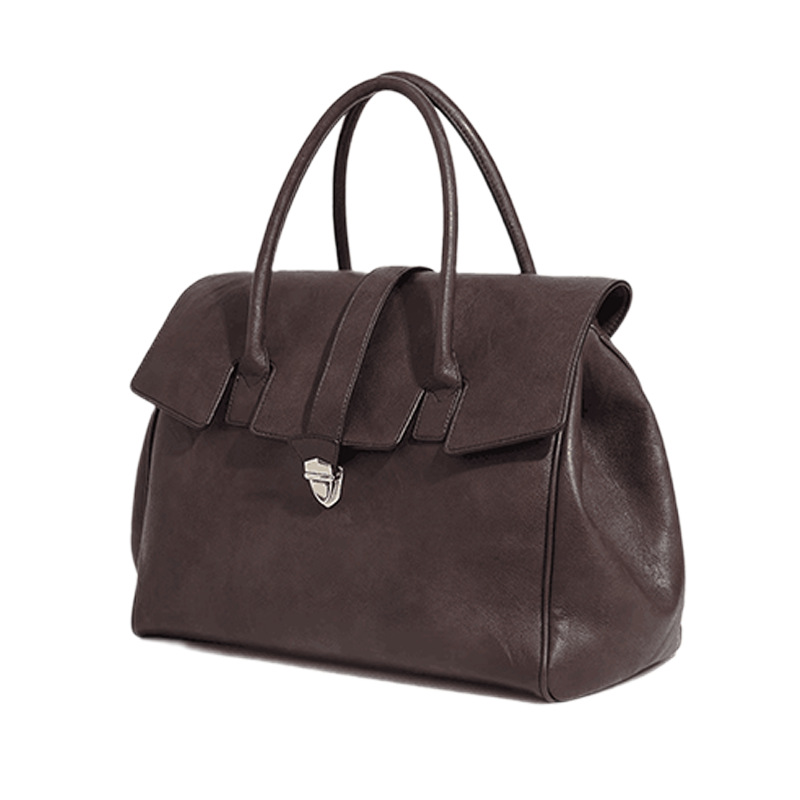 2025 New Retro Large Capacity Handheld Briefcase For Women, Vegetable-Tanned Cowhide Tote Bag, Business Commuter Handbag - Thumbnail 2