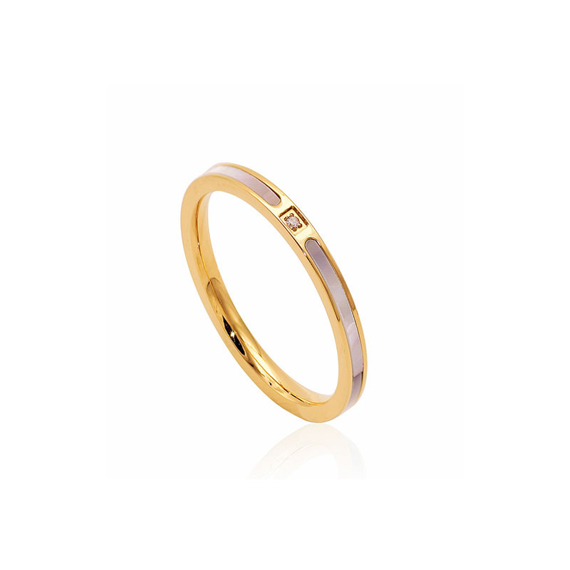 304 Stainless Steel Material Gold Plated, Real Gold Plated Plating Real Gold Plated Solid Color 304 Stainless Steel Simple Style Waterproof Non Tarnish Rings