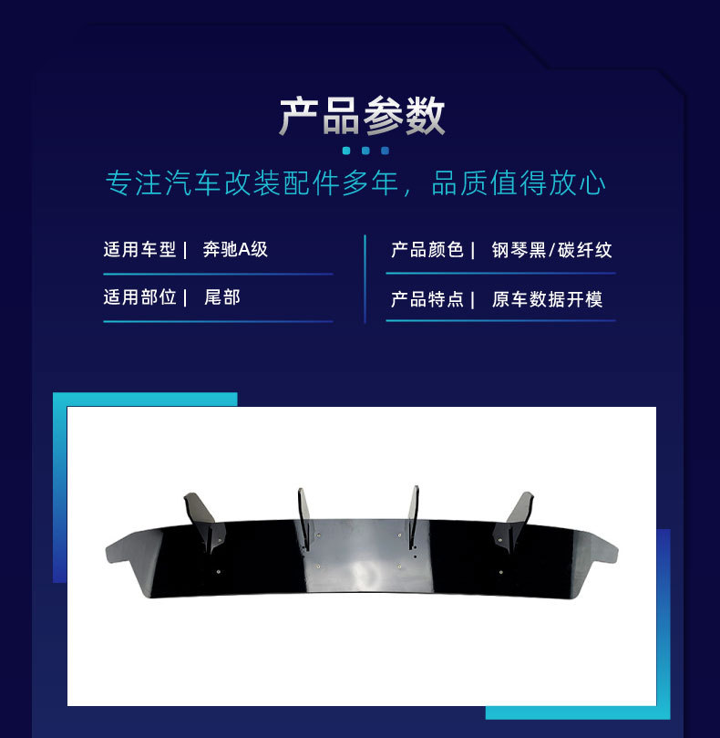Suitable for Mercedes-Benz A-Class W177 A35 A45 2018+ Amg Rear Lip Rear Spoiler Blade Surround Modification Parts