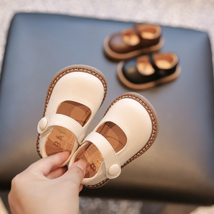 Female Baby Princess Shoes Baby Shoes Soft Sole Toddler Shoes Spring and Autumn Girls' Shoes 1-3 Years Old Children Women's Shoes Leather Shoes