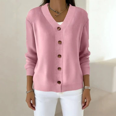 Cross-Border Export European and American Style Autumn and Winter New Knitted Cardigan Women's Solid Color Casual Fashion Sweater Jacket Women's Cardigan