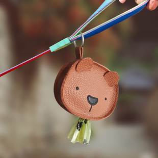 Korean Version Cute Bear Head Dog Poop Bag for Walking Pets, Pet Waste Bag Dispenser, Portable Poop Bag