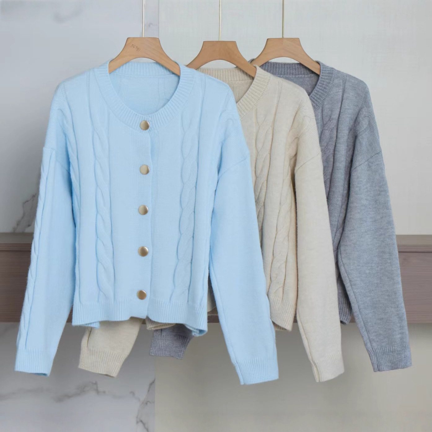 2025 comercio exterior transfronterizo otoño nuevo cuello redondo retorcido retro tridimensional retorcido textura jersey de punto suéter mujer