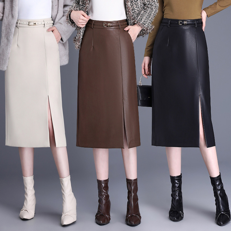 大品牌秋冬真皮直筒包臀半身裙韩版舒适显瘦时尚气质绵羊皮裙批发