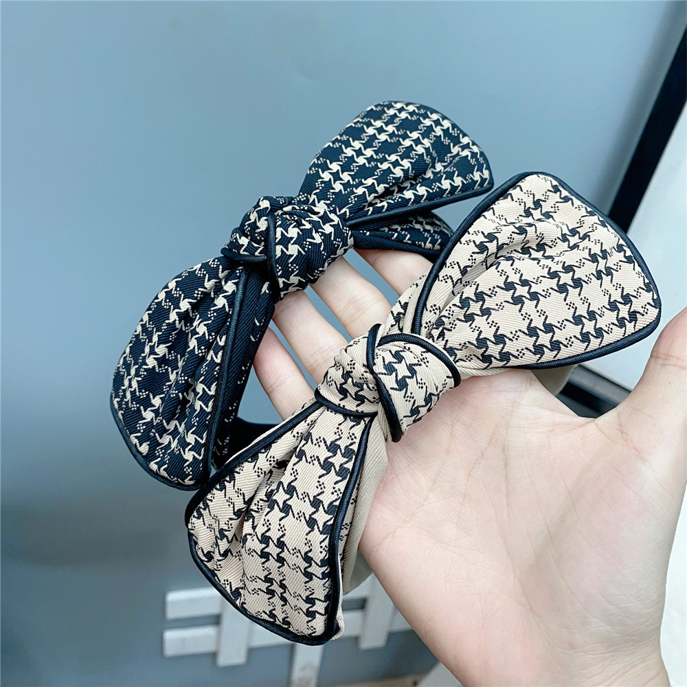 New Lattice Bow Headband Wash Face Hair Band French Korean With Wire Headdress display picture 7