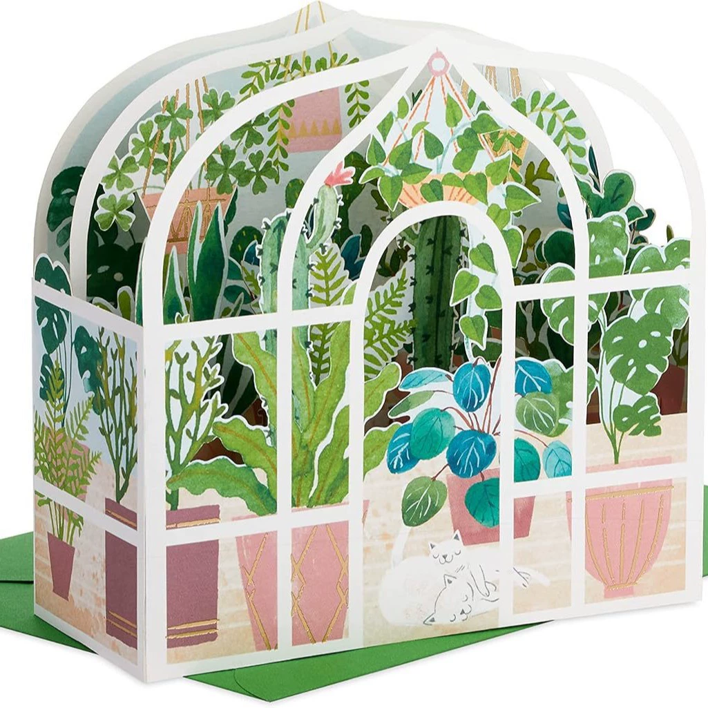 2024 новый трансграничный свежий поздравление с днем рождения поздравительная открытка креативная 3D-карта складная цветочная комната стерео поздравительная открытка