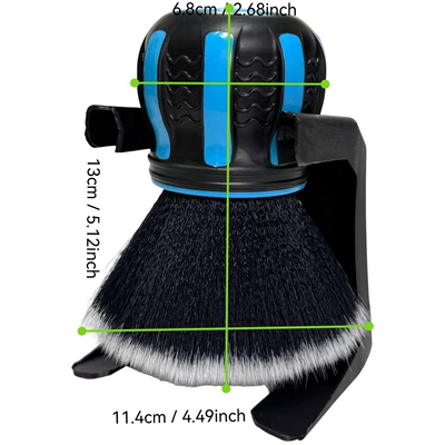 Car Interior Cleaning Brush, Large Round Head Soft Bristle Brush, Removable Handle Dust Sweeping Detail Brush, Car Interior Gap Dust Removal Brush (Car cleaning tools) - blue-145109cm270g