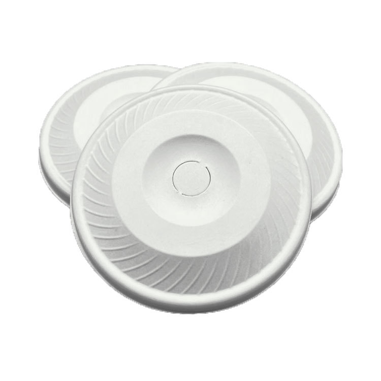 一次性可降解白色本色甘蔗浆纸浆杯盖 奶茶咖啡杯盖 甘蔗浆环保可