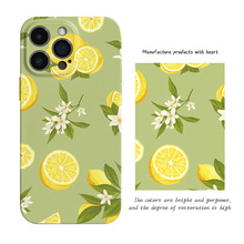 ins韩风柠檬手机壳iPhone16Pro亮面菲林15清新绿14全包防摔壳批发