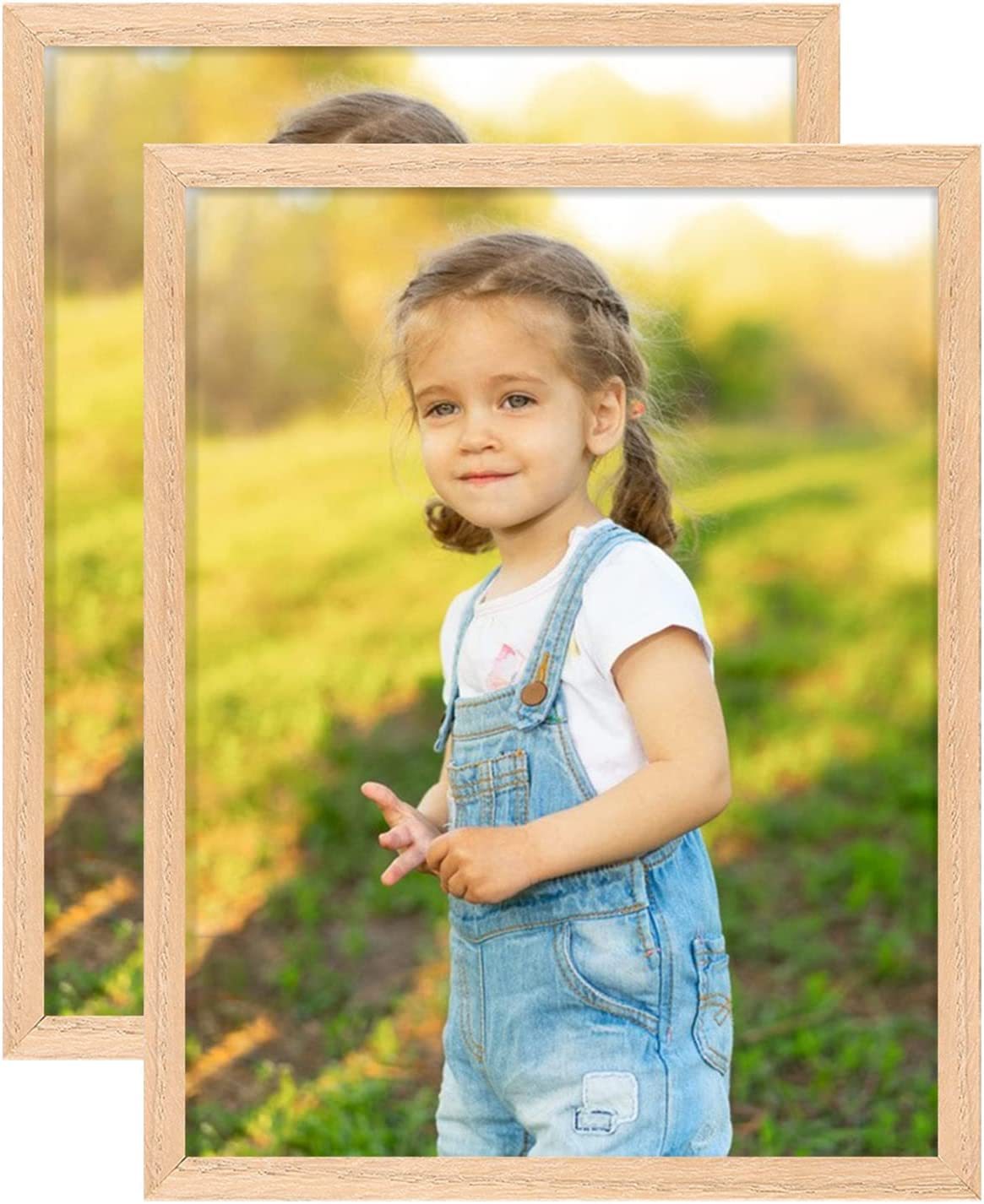 Wooden glass rectangular photo frame
