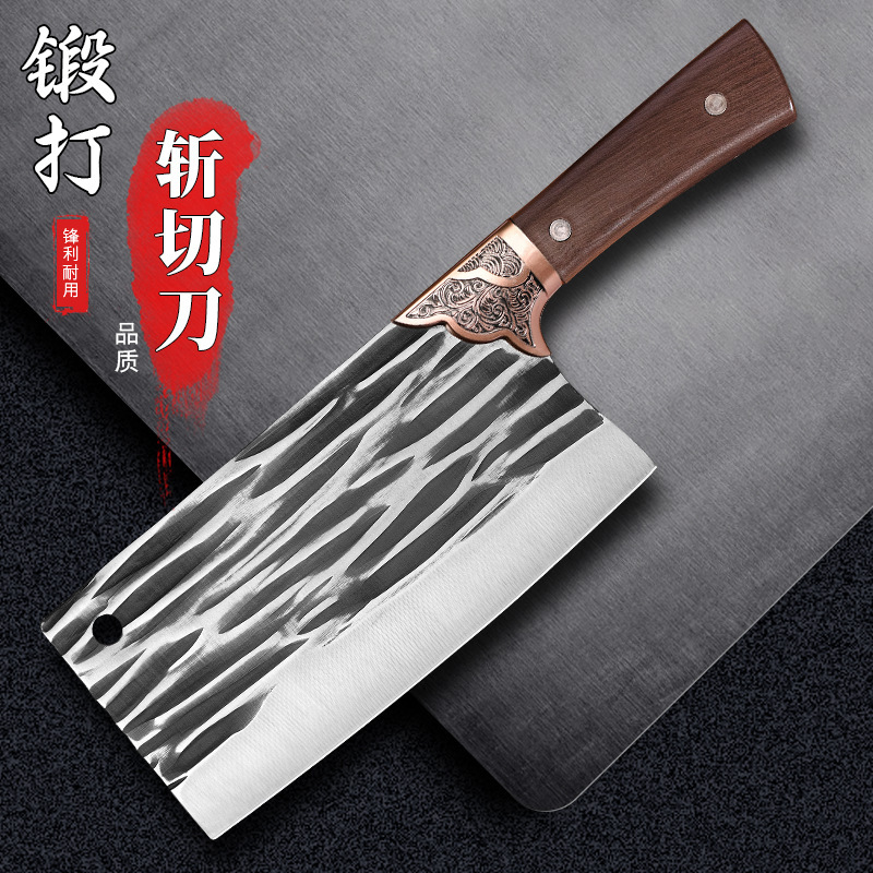 Forged Household Kitchen Knife, Chopping Knife, Chef's Special Slicing and Meat Cutting Knife, Kitchen Longquan Knife, 20 Yuan Jianghu Style