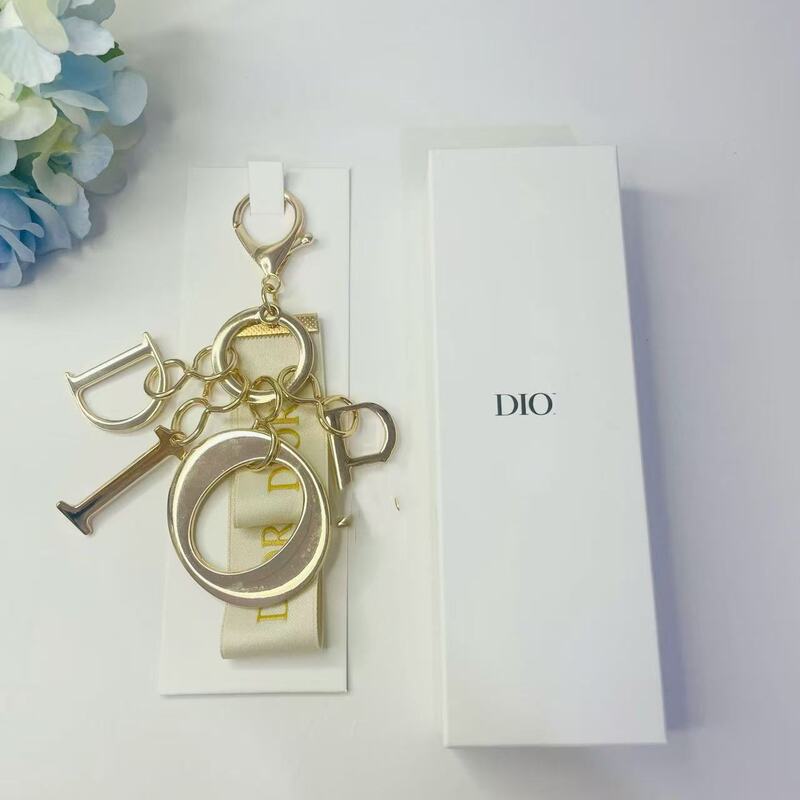 DIY Handmade Bag Pendant D Fashion Double Ribbon Mobile Phone Chain High-End Keychain Metal Letter Charm