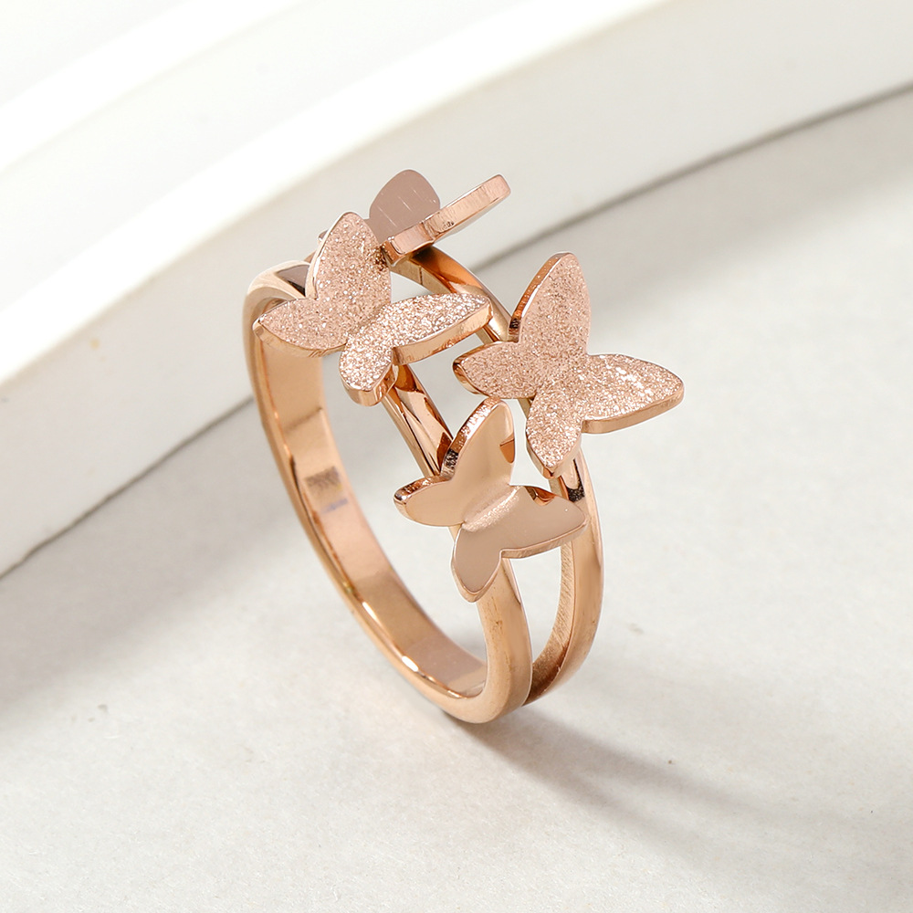 Stainless Steel Material Stainless Steel Lady Butterfly Plating Rings