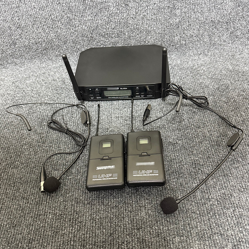 Cross-border wireless microphone system GLXD4 for stage performances, U-band bodypack transmitter, headset and lapel microphones for conferences