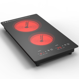 110V/220v Vertical Double Electric Ceramic Stove Multi-head Induction Stove Embedded Desktop Multi-stove Four or Six Electric Stove English