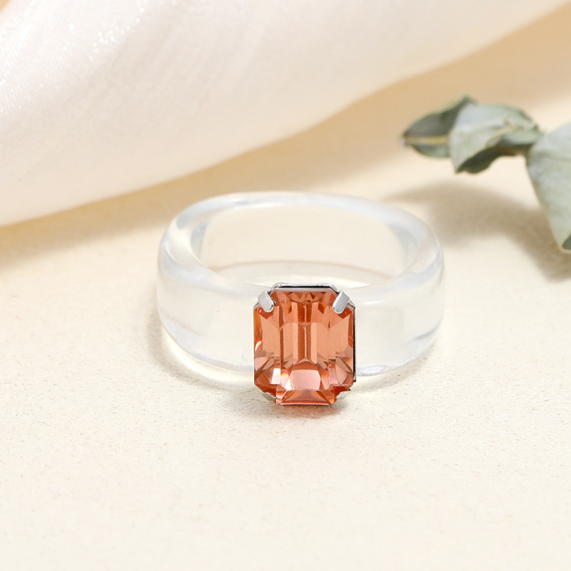 fashion new irregular diamond acrylic ring set