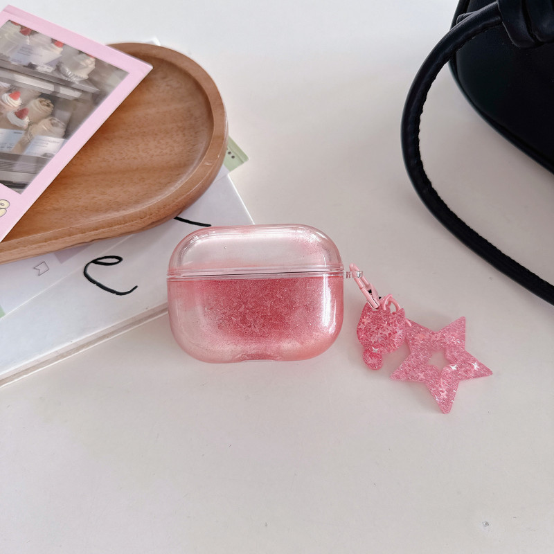 新しい液体流砂ヘッドフォンケース、手作りのペンダント付き、Airpods 第 4 世代ヘッドフォンケースに適しています、新しい第 3 世代スパンコールケース|undefined